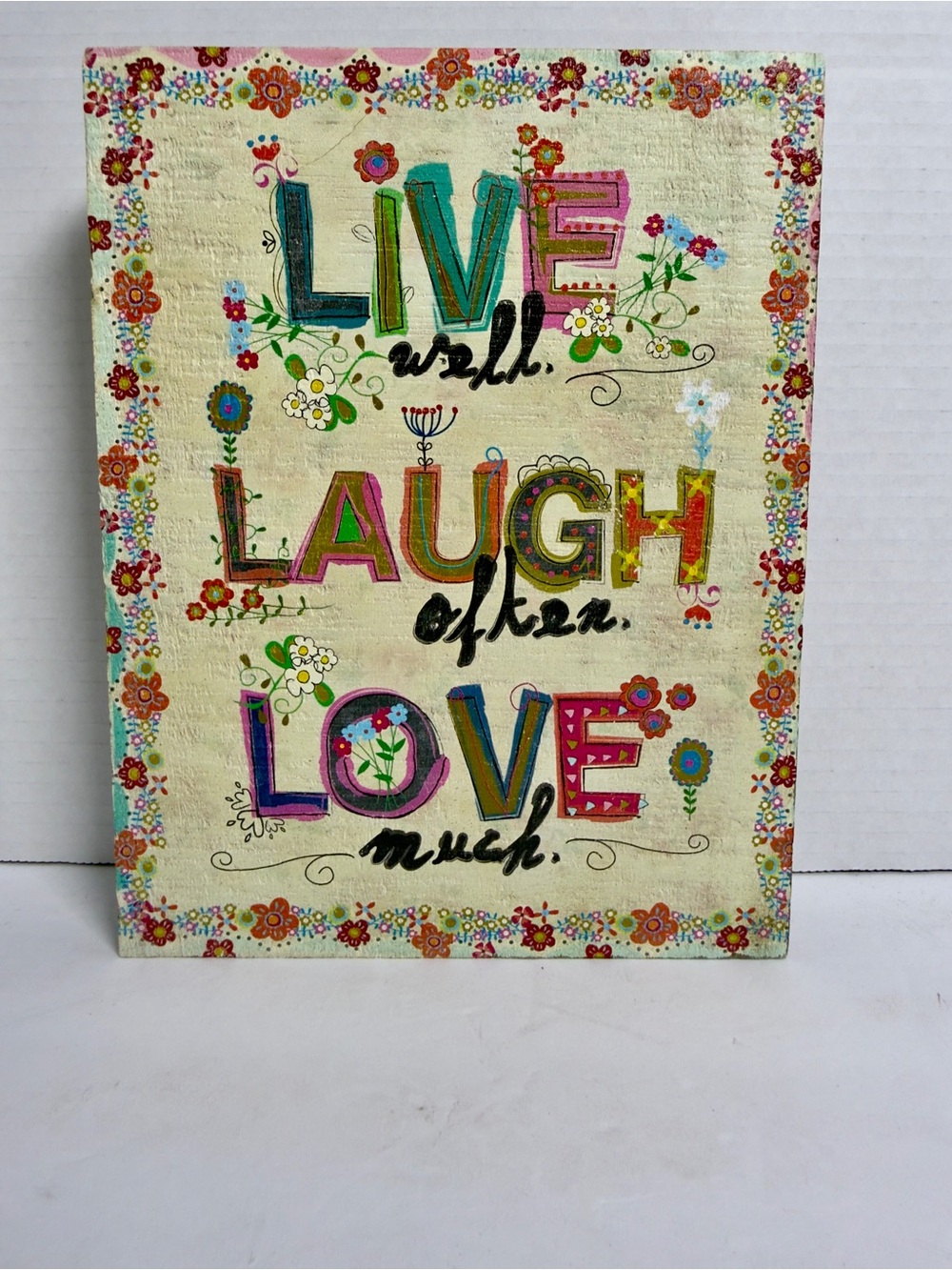 NATURAL LIFE Multicolor "Live Well Laugh Often Love Much" Wall Art